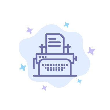 Yazıcı, Faks, Yazdırma, Soyut Bulut Arkası Üzerine Makine Mavi Simgesi