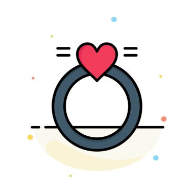 Yüzük, Evlilik, Aşk, Düğün Soyut Düz Renk Simgesi Şablon