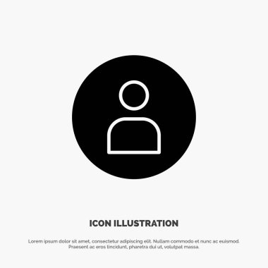 Adam, İşçi, Temel, Ui katı Glyph Simgesi vektör