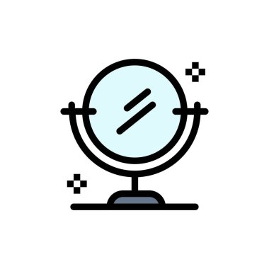 Ayna, temizlik, temiz düz renk simgesi. Vektör simgesi afiş Tem