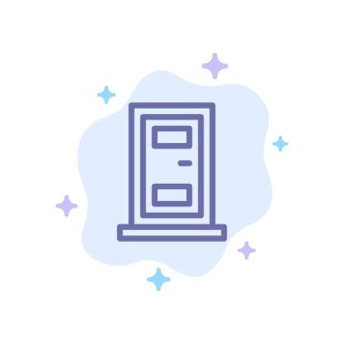 Soyut Bulut Arka Planda İnşaat, Kapı, Ev Mavisi Simgesi