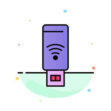 Usb, Wifi, Servis, Sinyal Soyut Düz Renk Simgesi Şablonu