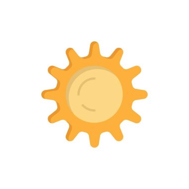 Güneş, Gün, Açık Düz Renk Simgesi. Vektör simgesi afiş Şablonu