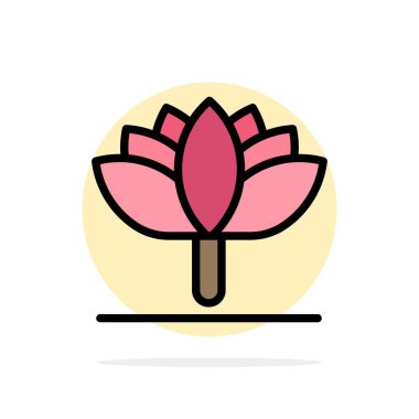 Çiçek, Bahar çiçeği, lale soyut daire arka plan düz Col