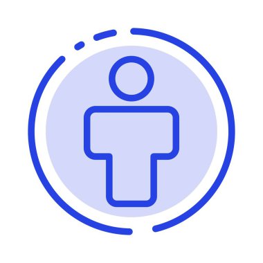 Avatar, Erkek, İnsanlar, Profil Mavi Noktalı Çizgi Simgesi