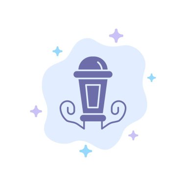 Işık, Gece, Lamba, Soyut Bulut Backgrou Üzerinde Fener Mavi Simge