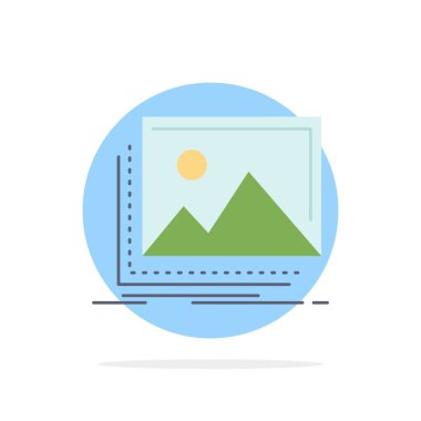 galeri, resim, manzara, doğa, fotoğraf Düz Renk Simge Vektör