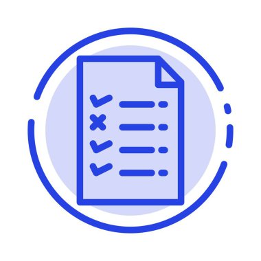 Belge, Dosya, Eğitim Mavi Noktalı Çizgi Simgesi