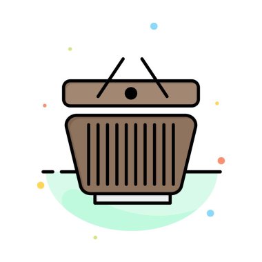 Sepet, Perakende, Alışveriş, Sepet Soyut Düz Renk Simgesi Şablonu