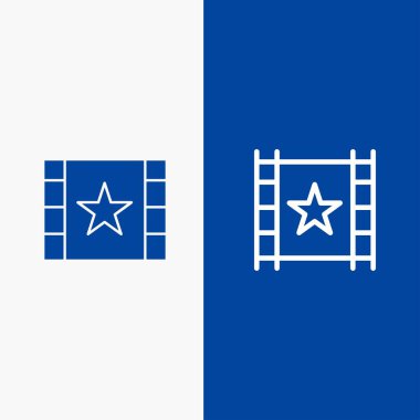 Multimedya, Oyuncu, Stream, Star Line ve Glyph Solid simgesi Mavi 