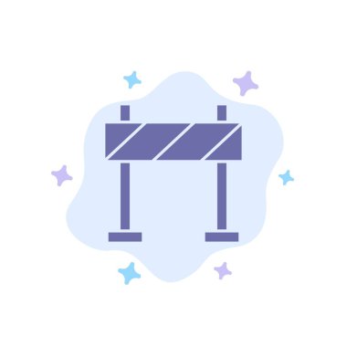 Soyut Bulut Bac Üzerinde Barikat, Bariyer, İnşaat Mavi Simge