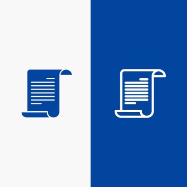 Dosya, Metin, Amerikan, Usa Line ve Glyph Solid simgesi Mavi afiş 