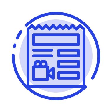 Belge, Temel, Video, Kamera Mavi Noktalı Çizgi Simgesi