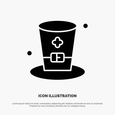 Cam, İçecek, Şarap, İrlanda katı Glyph Icon vektör