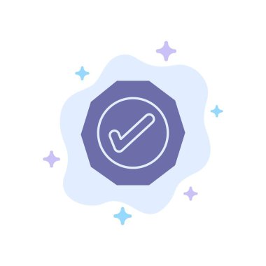 Lojistik, Ok, Başarı, Soyut Bulut Backgrou Üzerinde Mavi Simge Tick