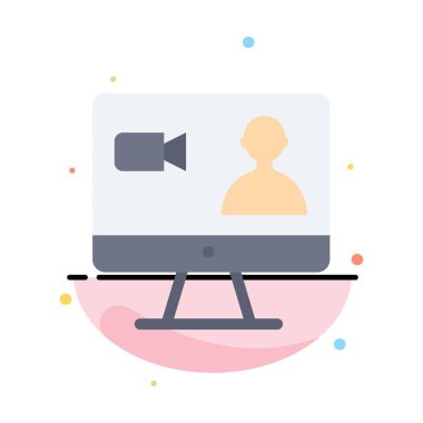 İş, Arama, İnternet, Bilgisayar Soyut Düz Renk Simge Templat