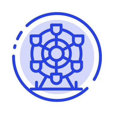 Ferris, Park, Tekerlek, Kanada Mavi Noktalı Çizgi Hattı Simgesi