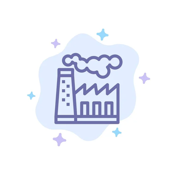 工厂， 污染， 生产， 烟蓝色图标在抽象的Clou — 图库矢量图片