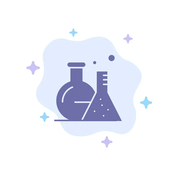 Tubo, frasco, laboratorio, ciencia icono azul en fondo abstracto de la nube — Vector de stock