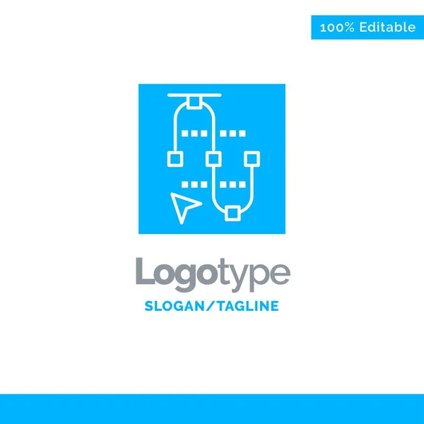 Plantilla de logotipo de negocio azul de flecha, ratón, pantalla, vector — Vector de stock