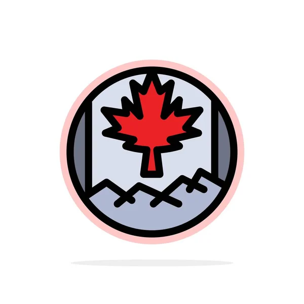 Kanada, Leaf, flagga abstrakt cirkel bakgrund flat färg ikon — Stock vektor