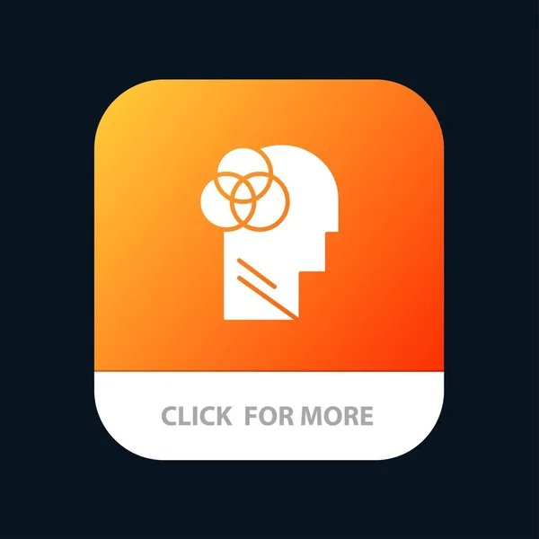 Human Intelligence, Human, intelligent, Head mobiele app-knop. — Stockvector