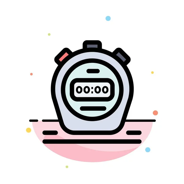 Temporizador, cronómetro, reloj, plantilla de icono de color plano abstracto — Vector de stock
