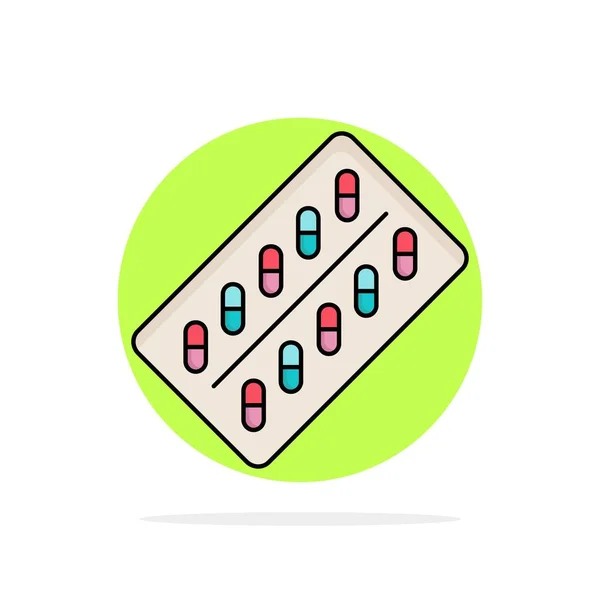 Medicina, pílula, drogas, comprimido, pacote Flat Color Icon Vector — Vetor de Stock