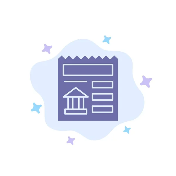Básico, original, UI, ícone azul do banco no fundo abstrato da nuvem —  Vetores de Stock