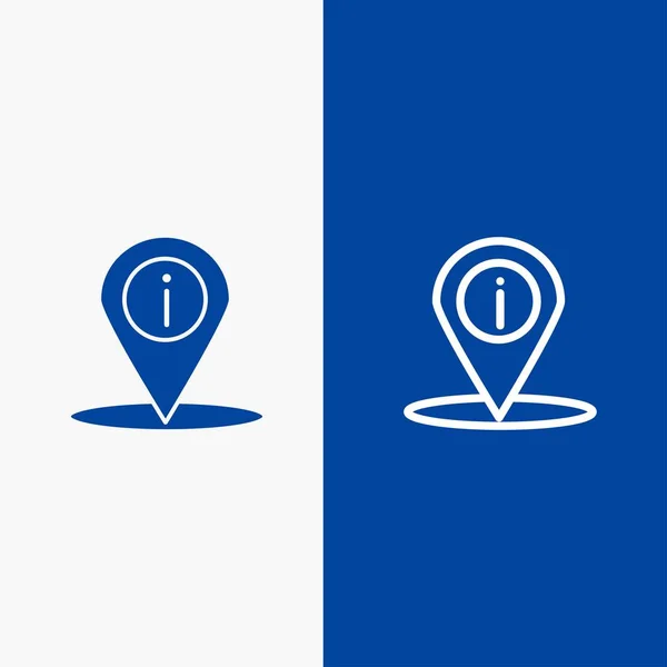 Locatie, navigatie, plaats, infolijn en glyph Solid icoon blauw — Stockvector