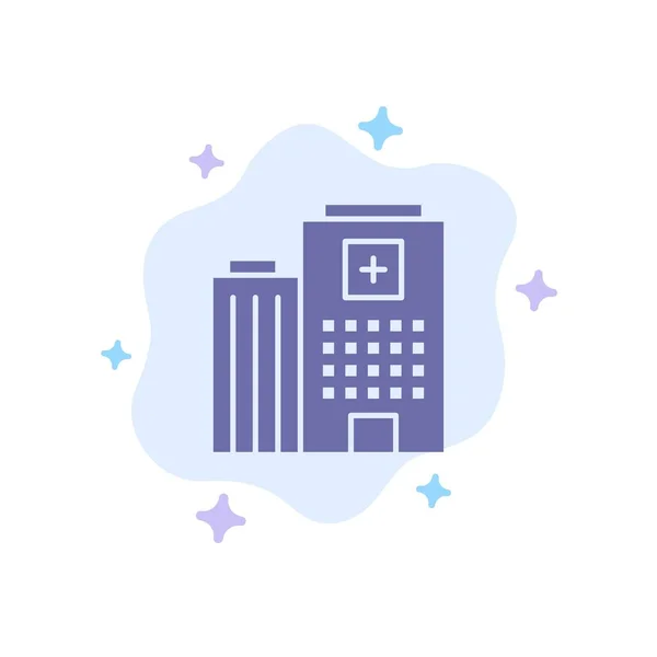 Szpital, medyczny, budynku, Pielęgnacja niebieski ikona na abstrakcyjne chmura ba — Wektor stockowy