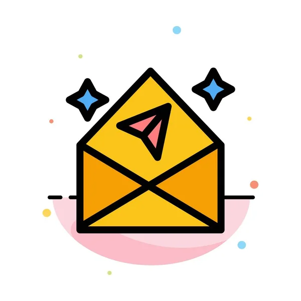 Arrow, chat, e-post, öppna abstrakt platt färg ikon mall — Stock vektor