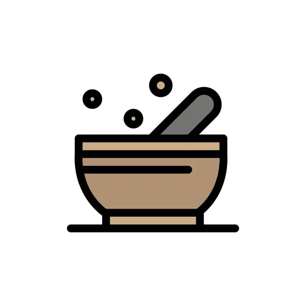 Ciotola, zuppa, icona di colore piatto della scienza. banner icona vettoriale Templat — Vettoriale Stock