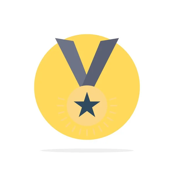 Cena, čest, medaile, hodnost, pověst, stužka plochý barevný symbol ve — Stockový vektor