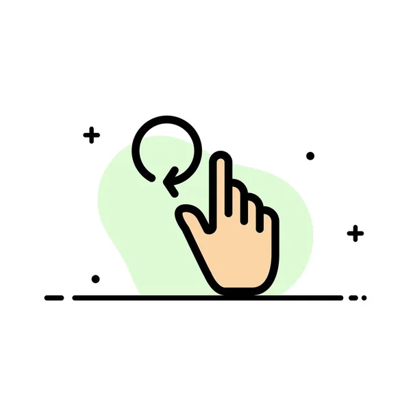 Hand, Finger, Gestures, Reload  Business Flat Line Filled Icon V — Stock Vector