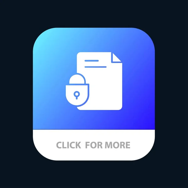 Fichier, Document, Verrouillage, Sécurité, Bouton d'application mobile Internet. Andr — Image vectorielle