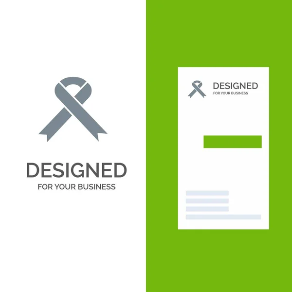 Ribbon, Aids, Health, Medical Grey Logo Design and Business Card