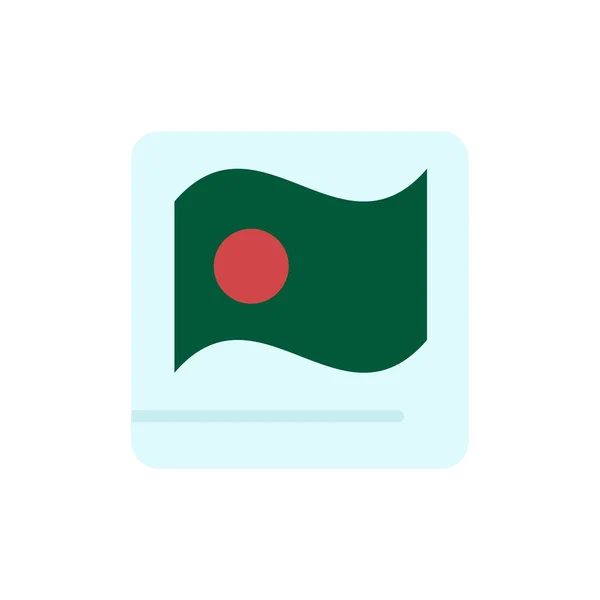 Bangladesh, Bandera, Asiático, Bangla Flat Color Icon. Icono del vector ba — Vector de stock