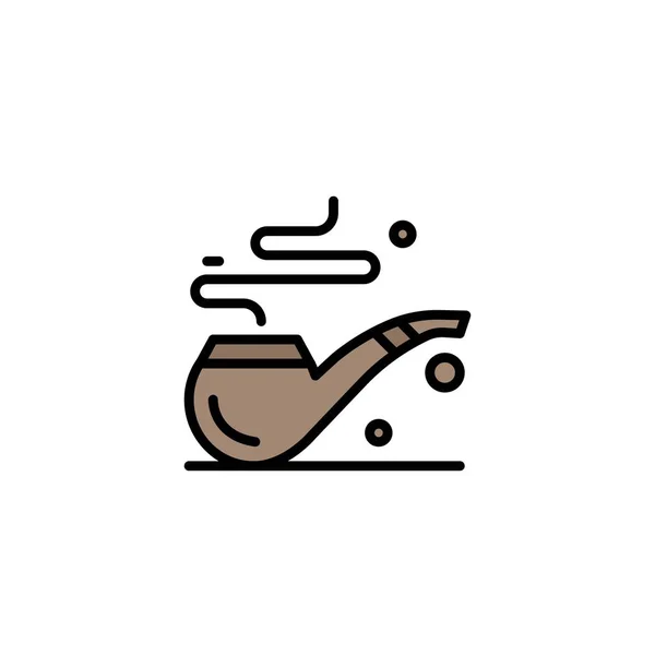 Pipe, Smoke, St. Patrick, Tube Business Logo Template. Colo plano — Archivo Imágenes Vectoriales