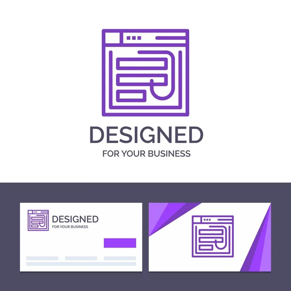 Δημιουργική επαγγελματική κάρτα και λογότυπο πρότυπο email, hack, Internet, — Διανυσματικό Αρχείο