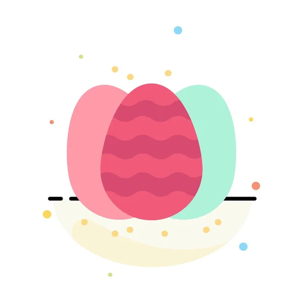 Huevo, Pascua, Conejo, Naturaleza Plantilla de icono de color plano abstracto — Vector de stock