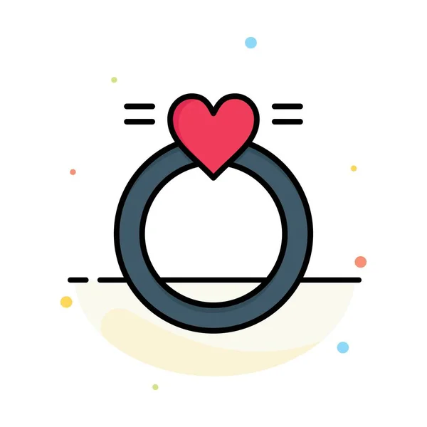 Ring, Marriage, Love, Wedding Abstract Flat Color Icon Template — Stock Vector