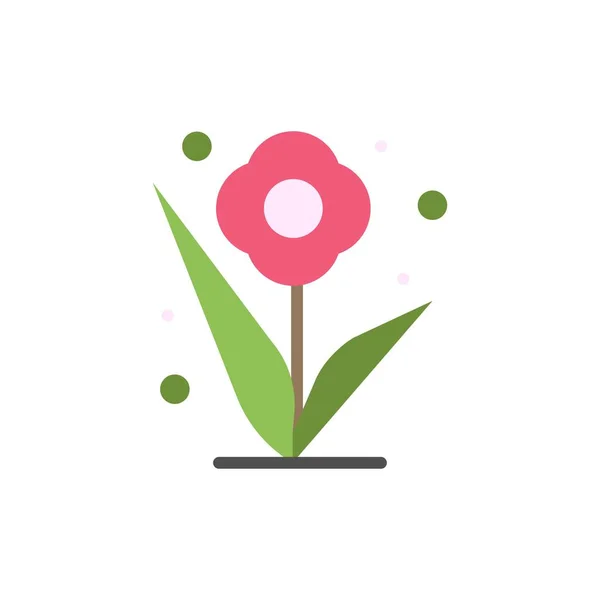 Flower, Plant, Rose, Spring  Flat Color Icon. Vector icon banner — Stock Vector