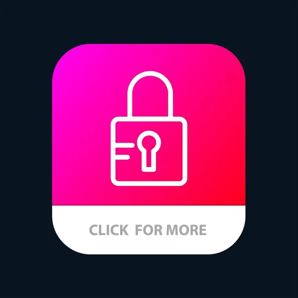 Verrouillage, Verrouillé, Bouton d'application mobile scolaire. Android et IOS Line Ver — Image vectorielle