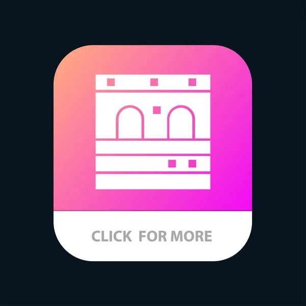 Door, Garage, Train Mobile App Button. Android and IOS Glyph Ver — Stock Vector
