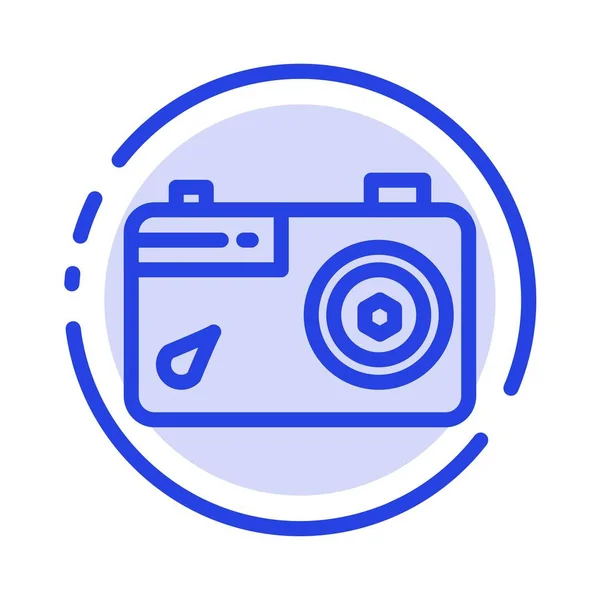 相机， 图像， 图片， 照片蓝色点线图标 — 图库矢量图片