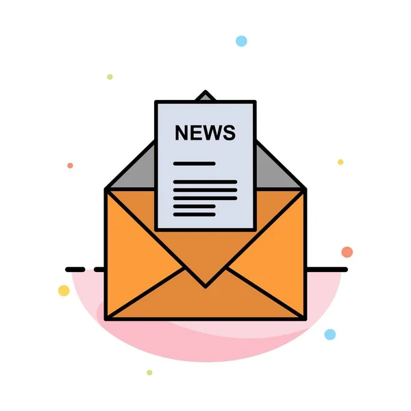 News, Email, Business, Corresponding, Letter Abstract Flat Color