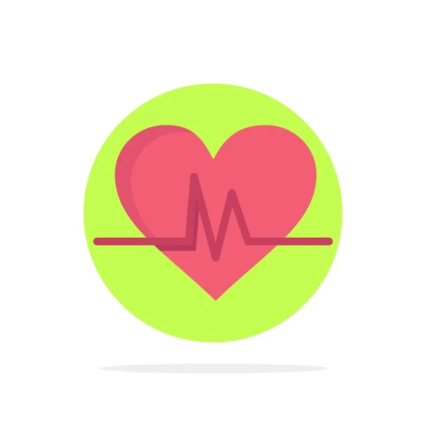 Ecg, Heart, Heartbeat, Pulse Resumen Círculo Fondo Flat col — Vector de stock