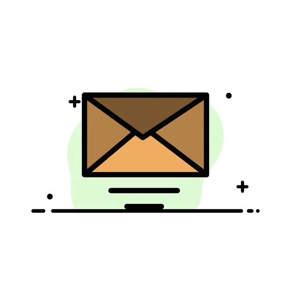 Mail, E-mail, tekst Business platte lijn gevuld pictogram vector banner — Stockvector