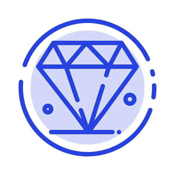 Diamond, Jewel, Madrigal Blue Dotted Line Line Icon — Stock Vector